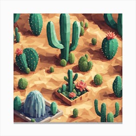 Low Poly Desert Canvas Print