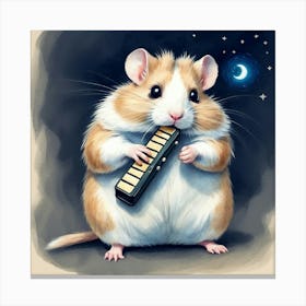 Hamster Playing Piano 3 Canvas Print