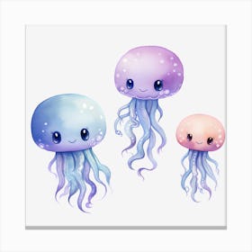 Kawaii Jellyfish Canvas Print