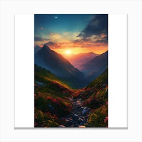 Sunset In The Mountains 7 Canvas Print