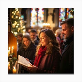 Christmas And Resurrection Festival Held On A Sunday Capturing The Spiritual Ambiance Choir Singing (1) Canvas Print