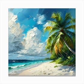 Beach And Palm Trees Canvas Print