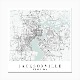 Jacksonville Florida Street Map Minimal Color Square Canvas Print