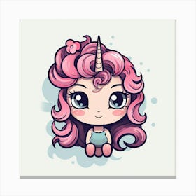 Cute Unicorn Girl 1 Canvas Print