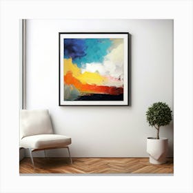Mock Up Canvas Framed Art Gallery Wall Mounted Textured Print Abstract Landscape Portrait (14) Canvas Print
