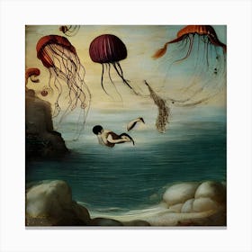 Amber Flying Jelly 6 Canvas Print