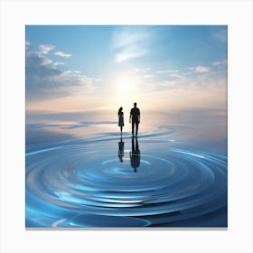 Couple In Water Canvas Print