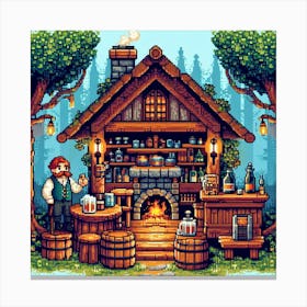 8-bit fantasy tavern 3 Canvas Print