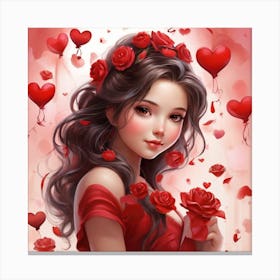 Valentine Girl Canvas Print