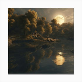 Full Moon In The Forest Canvas Print