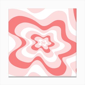 Pink And White Swirls Canvas Print