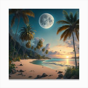 Sunset On The Beach Canvas Print