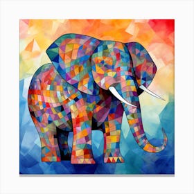 Elephant In Polygons Canvas Print