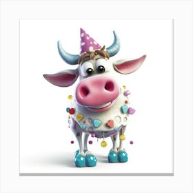 Birthday Cow 1 Canvas Print