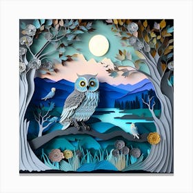 Owl In The Forest 1 Canvas Print