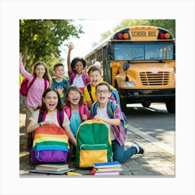 School Bus Canvas Print