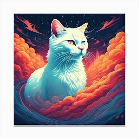 Cat In The Clouds Canvas Print