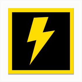 Lightning Bolt Yellow and Black Canvas Print