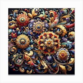 Russian Floral Painting Canvas Print