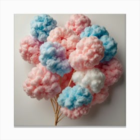 Blue And Pink Cotton Balls Canvas Print