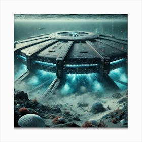 A High Tech Sci Fi Scene Depicting The Oceanic Tem Canvas Print