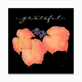 Grateful Autumn Leaves with Black Background Canvas Print