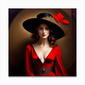 Woman In A Red Dress 11 Canvas Print