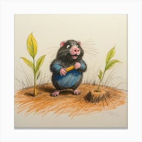 Rat In The Dirt Canvas Print