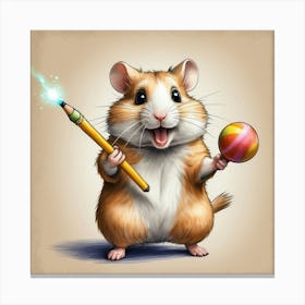 Hamster With A Pencil 1 Canvas Print