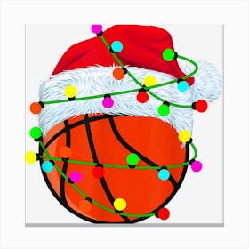 Christmas Costume Basketball Lights Funny Pajama Sport Lover Canvas Print