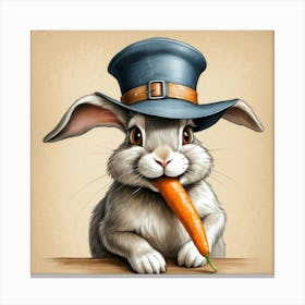 Rabbit With Carrot 5 Canvas Print