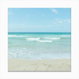 SQUARE Sicily, Italy - Travel Photography "By The Seashore" Minimalist Beach Photo Canvas Print