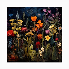 Flowers In The Dark 1 Canvas Print