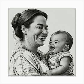 Mother Holding Her Baby Canvas Print