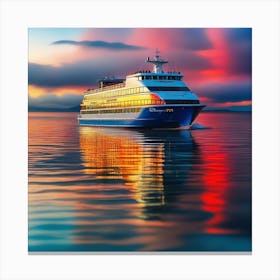 Cruise Ship At Sunset 4 Canvas Print