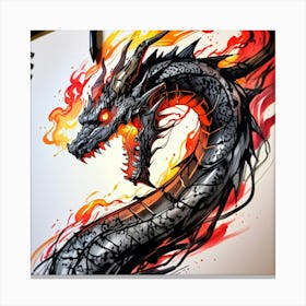 Dragon Drawing 3 Canvas Print