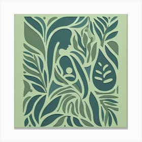 abstract green leafs Canvas Print