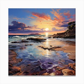 Sunset At The Beach 1 Canvas Print