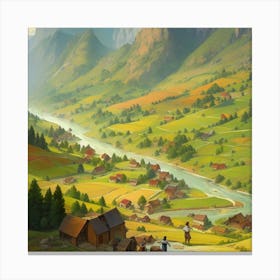 Valley Of The Swiss Canvas Print