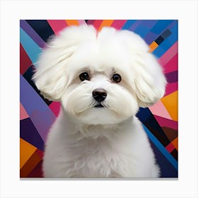 Abstract modernist Bichon Frise dog 1 Canvas Print