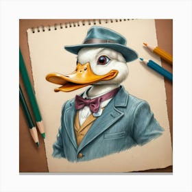 Duck In A Suit 25 Canvas Print