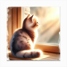 Cat Looking Out The Window Canvas Print