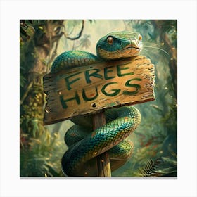 Snake Offers Free Hugs 1 Canvas Print