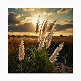 Default Reeds Dreamy Pampa Grass Art Print 2 Canvas Print