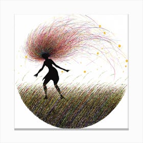 Girl In A Field 7 Canvas Print