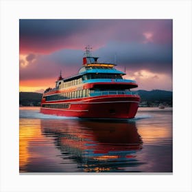 Sunset Cruise Ship 38 Canvas Print