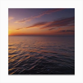 A Stunning Sunset Over A Tranquil Ocean, With The Sky Painted In Shades Of Orange, Pink, And Purple 1 Canvas Print