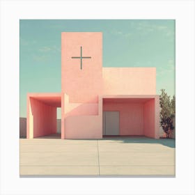 Pink Church Christianity Canvas Print