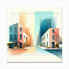 Modern City Street Canvas Print