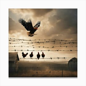 Cuidando El Gallinero Canvas Print